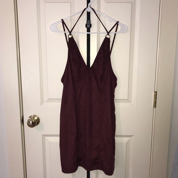 Free People burgundy suede bodycon dress - Picture 3 of 4